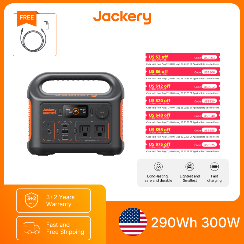 Solar Emergency Charger - Портативная электростанция Jackery Explorer 300New с